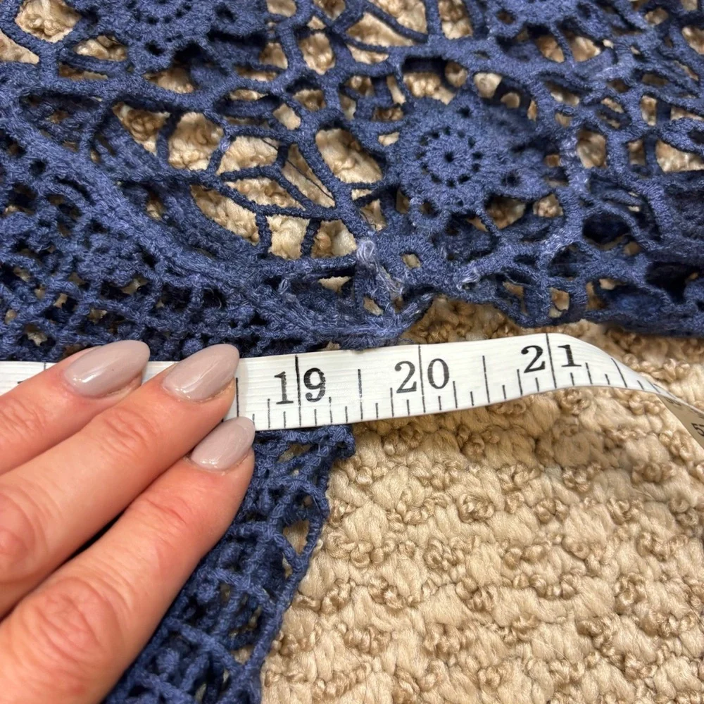 Ladies Purple Crochet Long Sleeve Swim‎ Cover Up Size Medium